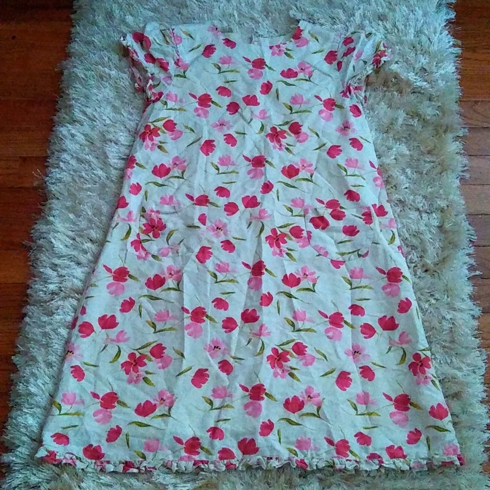 Talbots Linen & Cotton Blend Girls Dress